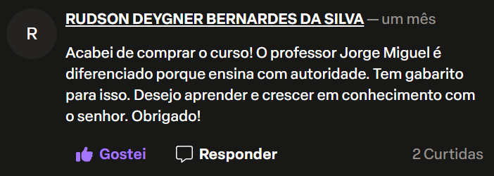 Mensagem do canal do Professor Jorge Miguel — 4