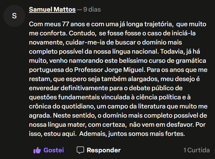 Mensagem do canal do Professor Jorge Miguel — 3