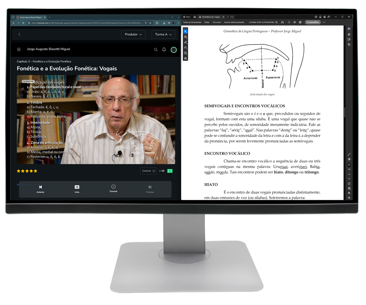 Curso de Língua Portuguesa nos dispositivos: tablet, desktop e celular